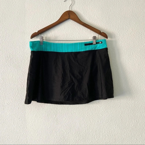 Swim Colorblock Skirted Bottoms Green Swim Skirt Zip Pocket NEW Size 2XL - Picture 9 of 12